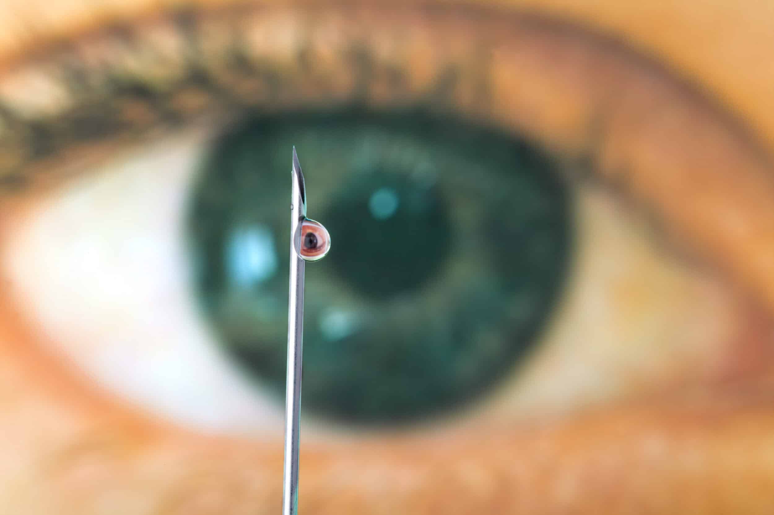 looking at the needle