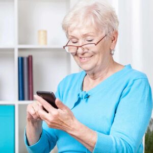 lady with her phone