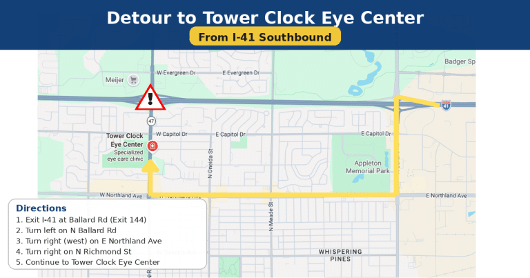 Patients will need to take alternative route detours to get to our Appleton clinic and surgery center starting in mid-May.