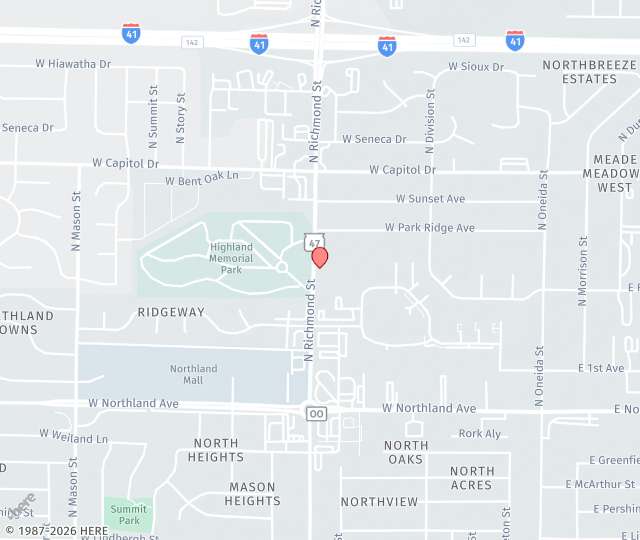 Location Map: 3120 North Richmond Street Appleton, WI 54911